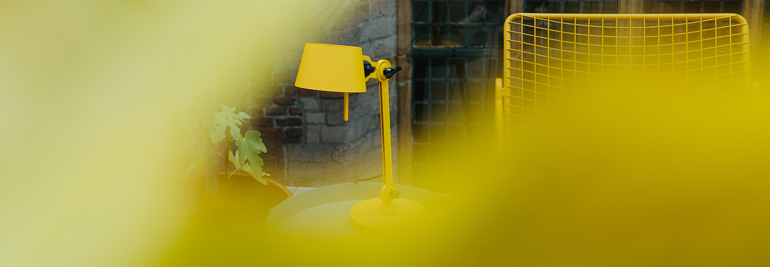 Design bureaulamp geel