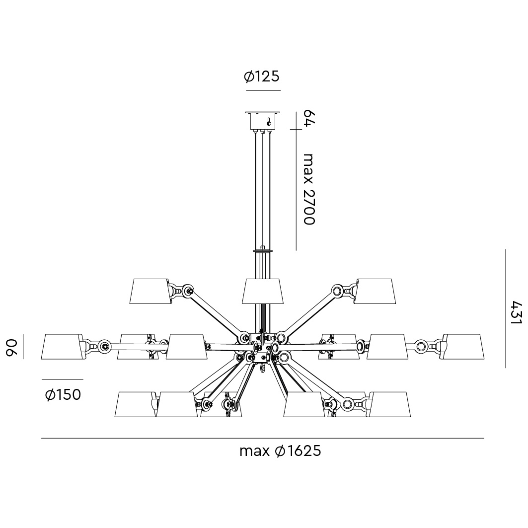 BOLT CHANDELIER 18 ARMS