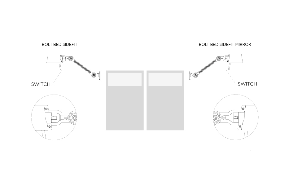 SET 2 x bolt bed sidefit