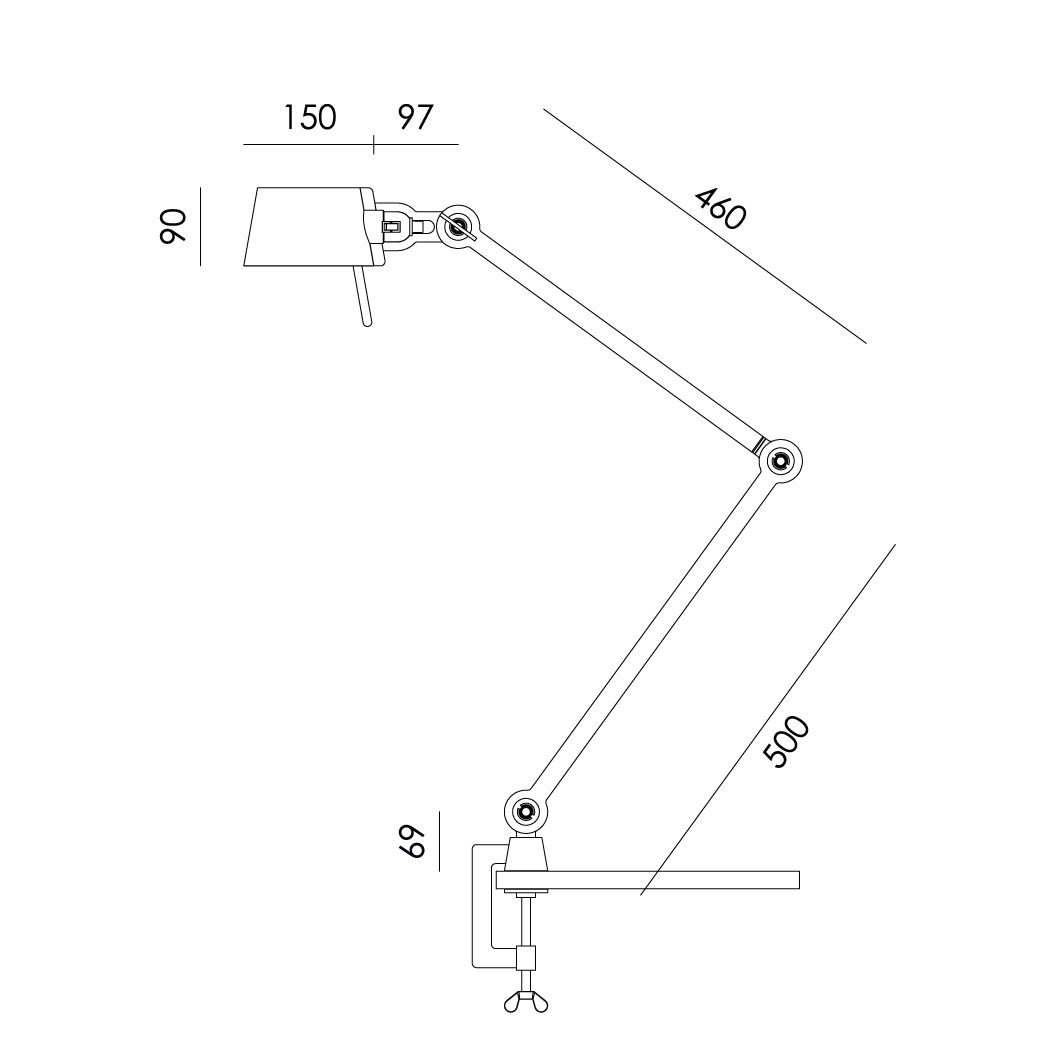 bolt desk 2arm clamp