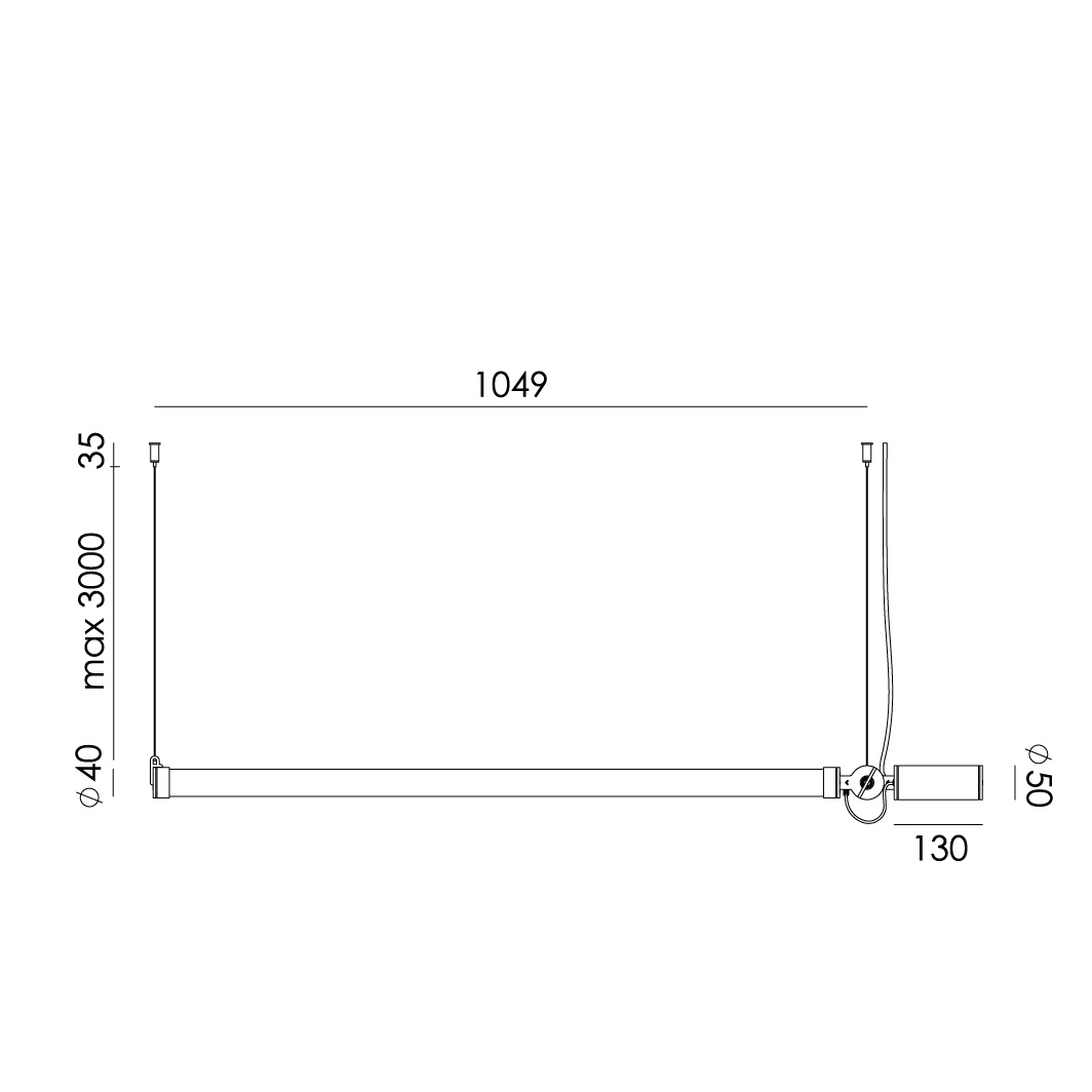 mr. tubes led pendant horizontal driver on fixture