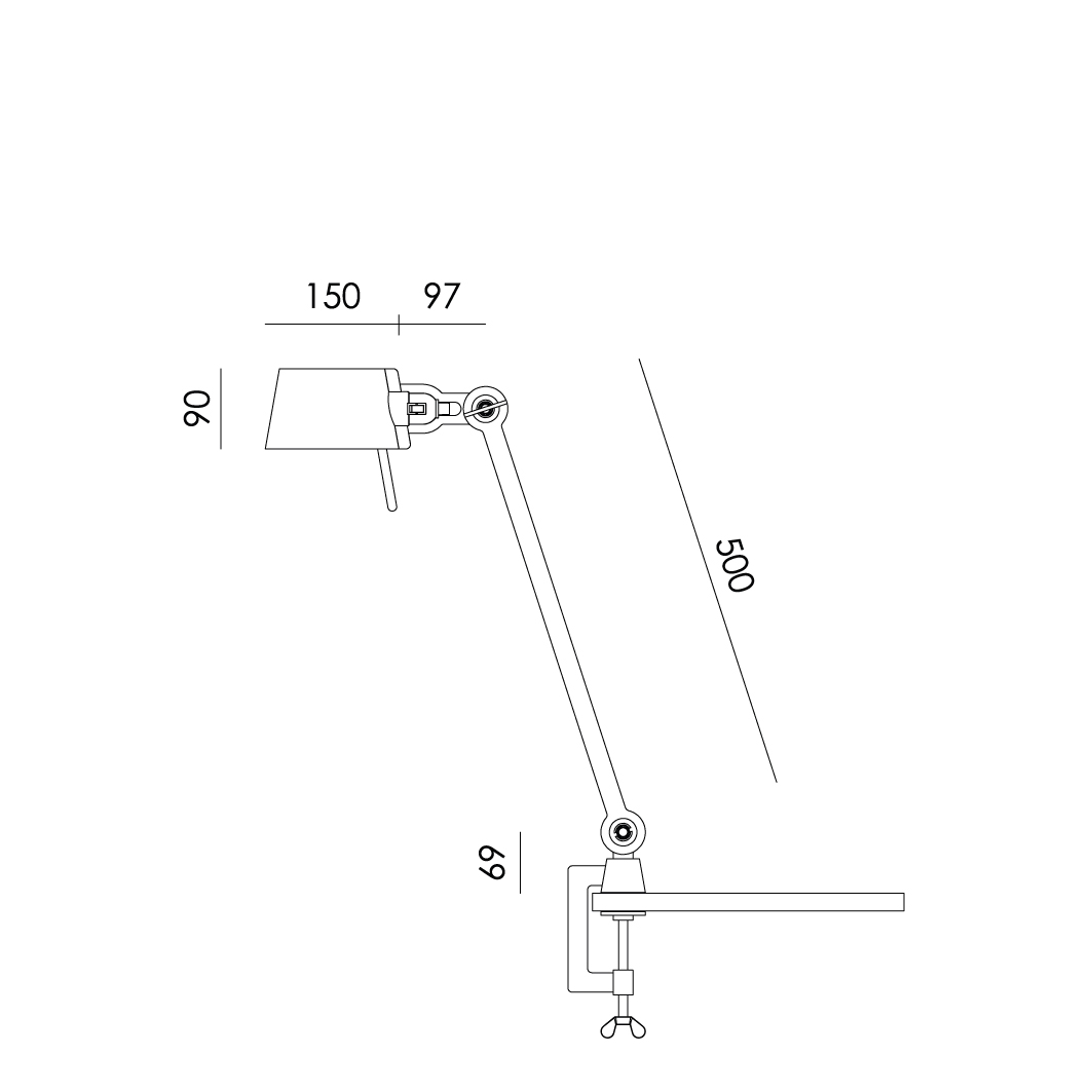 BOLT DESK 1ARM CLAMP