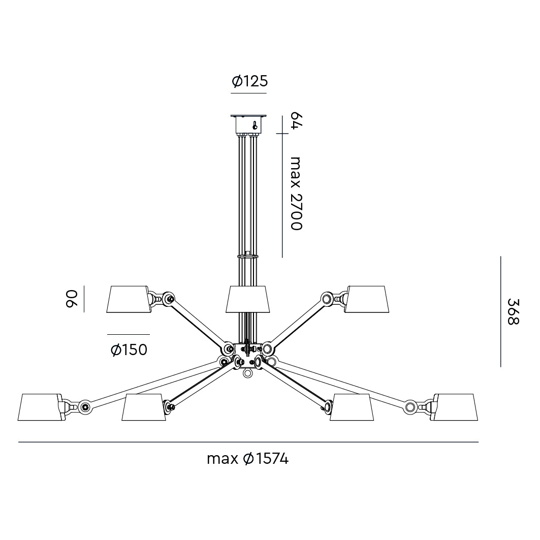 BOLT CHANDELIER 12 ARMS
