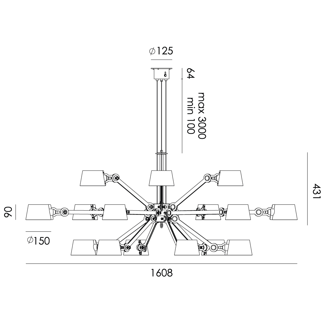 bolt chandelier 18 arms