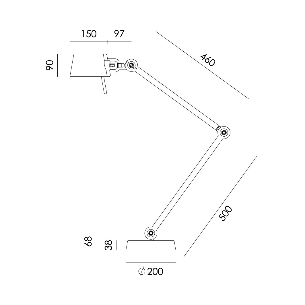 bolt desk 2arm foot