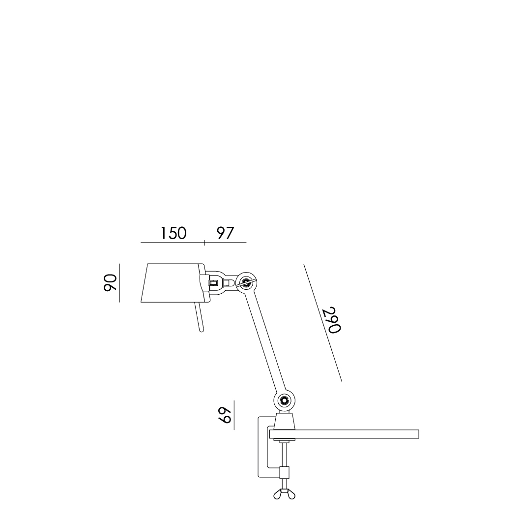 BOLT DESK 1ARM SMALL CLAMP